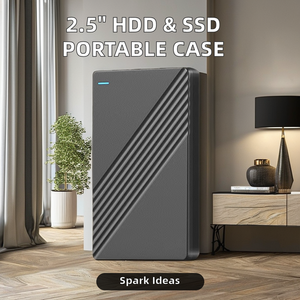 เคสใส่ฮาร์ดดิสก์แบบพกพาสำหรับฮาร์ดดิสก์ขนาด 2.5 นิ้ว และ SSD ความหนา 7 มม. 9.5 มม. กล่องใส่ฮาร์ดดิสก์แบบหนา กล่องใส่ SSD - Product Image 4