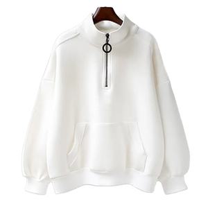 Sweat-shirt à capuche hip-hop unisexe de couleur unie à col rond déchiré pour hommes et femmes - Product Image 1