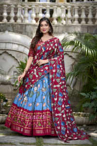 Fashionharbour ดั้งเดิมชิโบริย้อม tussar ไหม lehenga choli ทอหรูหรา zari ราคาเป็นมิตรขายส่งดีล - Product Image 4