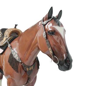 Direct Factory Western Leather Headstall & Breast Collar Set Gladiator Design, Hand-carved with Custom Fitting Featuring - Product Image 4