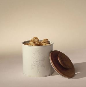 Bocal en métal personnalisé avec couvercle en bois pour le stockage des fruits secs-Boîte décorative de cuisine pour maison, hôtel ou restaurant - Product Image 3