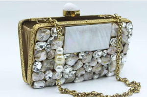 Bolso de noche de madreperla elegante para fiesta y novia - Product Image 5