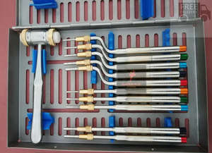 Fine Stainless Steel Dental Implant Sinus Lift Osteotomes Kit Straight off Set <b>Ball</b> Mead Mallet Cassette Surgical Instruments - Product Image 4