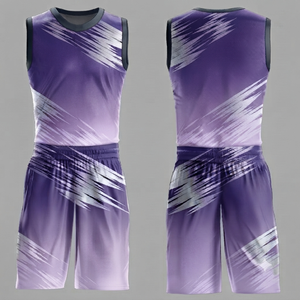 Uniformes de Baloncesto a Precio Económico, Impresión por Sublimación, Conjunto de Baloncesto, Tela de Malla de Secado Rápido, Estilo sin Mangas - Product Image 5