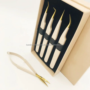 แหนบต่อขนตาสีเบจ ด้ามจับเพชร สแตนเลส คุณภาพระดับมืออาชีพ ปลายเรียบ ป้องกันไฟฟ้าสถิต ทนทาน ขนาด 12-14 ซม. - Product Image 4