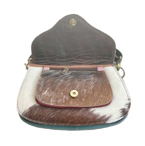 Bolso occidental de moda para mujer, estilo vaquero Vintage, cuero genuino, respetuoso con el medio ambiente, duradero, cierre de cremallera, correa para el hombro - Product Image 4