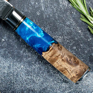 Venta al por mayor personalizado de alta calidad OEM ODM servicio Damasco Chef cuchillo profesional Damasco acero Chef cuchillo con Funda de cuero - Product Image 4