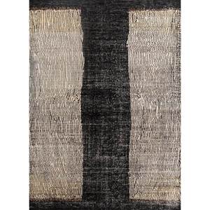 Hand Knotted Manifest Grey <b>Black</b> Wool <b>Rugs</b> Akwl-7236 Abstract Pattern Tabriz Style for Home 9x12 Rectangle for Living Hallway - Product Image 1