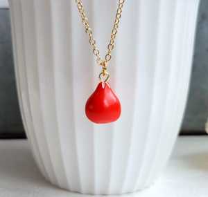 Pomegranate <b>Earrings</b> And Necklace Set Fruit Jewelry 925 Sterling <b>Silver</b> 14K Gold Plated Spring Summer Gift For Her - Product Image 1