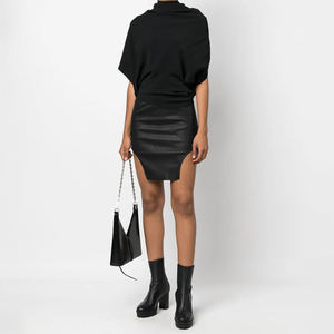 Jupes en cuir véritable pour femmes très tendance - Hiver, taille naturelle, style vintage, longueur midi personnalisable, tenue de bureau décontractée - Product Image 6