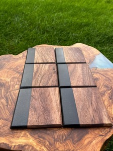 Posavasos de madera y resina epoxi, posavasos de alta calidad para bebidas, posavasos de resina cuadrado redondo, personalización por Royal natural craft - Product Image 5