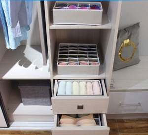 Divided Home <b>Storage</b> Boxes Collapsible Drawer Organizer for Tie Socks Bra Underwear Closet Fabric <b>Storage</b> Box - Product Image 6