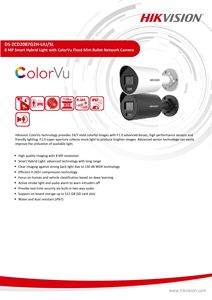 Hik Оригинал: DS-2CD2087G2H-LIU/SL 8MP 4K ColorVu AcuSense <span class=keywords><strong>2</strong></span>-сторонний аудио PoE IP Bullet камера Smart-Hybrid-Light <span class=keywords><strong>2</strong></span>,8 мм - Product Image 3
