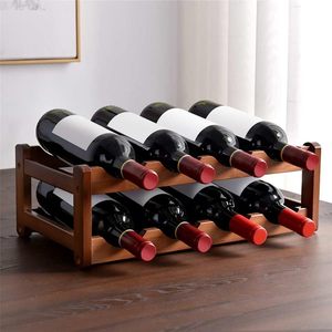 Estante de vino de madera Gabinete retro Almacenamiento Estante de vino Hogar Cocina Bar Estante independiente - Product Image 5