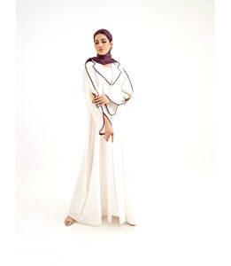 Robes modestes couleur unie traditionnel classique islamique musulman plaqué abaya pour femmes - Product Image 3