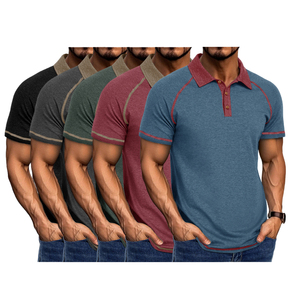 Offre Spéciale Polo Jacquard décontracté pour hommes à manches courtes Polo d'affaires Tee col et haut avec bouton patte Polo de Golf - Product Image 1