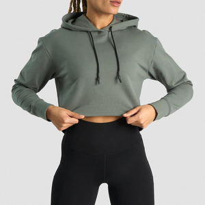 Sudadera Corta con Capucha para Mujer al por Mayor, Corte Regular, Personalizada, Ropa Urbana para Mujer, Sudadera Corta de Felpa Suave para Mujer - Product Image 1
