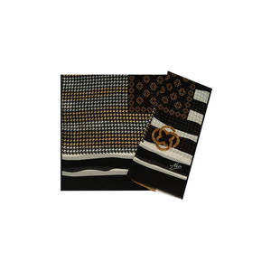 Pañuelo Rectangular de Poliéster Negro con Diseño Estampado - Product Image 1
