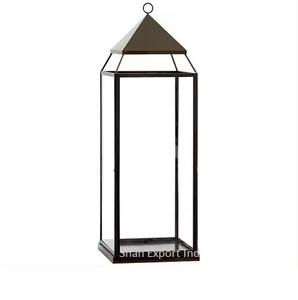 New Decorative Matt <b>Black</b> Finished Metal and Glass Candle <b>Lanterns</b> for Home and Garden Lighting Decoration Handmade - Product Image 5