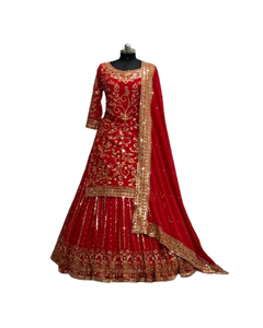 FULPARI Heavy lehenga choli Dupatta Blusa Bordado trabajo piedra perla trabajo nupcial lahnga lehenga choli precio al por mayor - Product Image 1