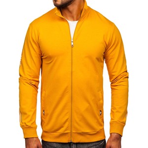 Vente en gros d'hiver direct en usine Chemises pour hommes Vêtements de sport Sweat-shirt jaune à fermeture éclair - Product Image 1