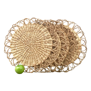 Napperons chics et durables en jacinthe d'eau tissés à la main Sous-verres élégants et durables pour chaque table - Product Image 1