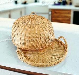 Luxury Bamboo Wicker Dome <b>Covered</b> Decorative <b>Cake</b> Stand Beautiful Dome Unique Stylish <b>Covered</b> <b>Cake</b> Stand for Wedding Birthday - Product Image 2
