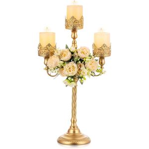 Portavelas de pilar de 7 brazos de Metal europeo, portavelas de Metal, portavelas cónico para centro de mesa de boda - Product Image 4