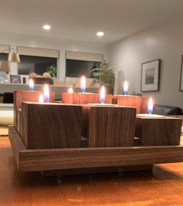DECOR N UTILITY CRAFT Handmade Wood Candle <b>Light</b> Holder Christmas Centerpiece Rectangle Shape Uttar Pradesh India for Home Decor - Product Image 4