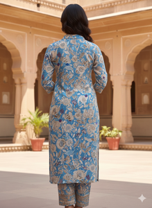 Kurti en Georgette Imprimé Floral de Luxe Unity avec Encolure Brodée pour Femmes - Product Image 2