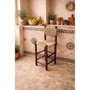 Taburete marroquí hecho a mano, puf otomano, cojín decorativo bohemio, reposapiés tradicional bereber, muebles para la sala de estar. - Product Image 1