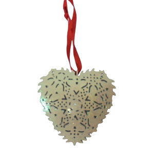 Décoration de Noël standard, cœur suspendu en métal, article artisanal, style moderne, décoration de la maison, personnalisé - Product Image 1