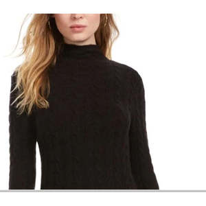 Kit & Sky Abito in maglia a trecce di lana da donna, nero, modello aderente a trapezio, casual, taglia L, per l'inverno, lavabile - Product Image 2