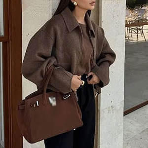 Slim Fit 100% algodón lana hecha mujeres chaquetas de lana al aire libre adultos ropa de invierno mujeres chaquetas de lana - Product Image 2