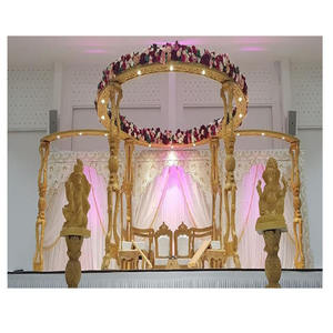 Mandap de Madera Moderno para Bodas Indias en el Reino Unido, Decoración de Boda Gujarati, Mandapam de Madera para Eventos de Boda Real, Decoración de Mandap de Madera en EE. UU. - Product Image 1