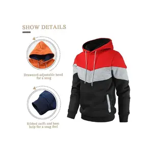 Hot Sale Men Hoodies In Different Colors Red Black And Grey New Arrival Design Custom Good Material Panels Hoodie