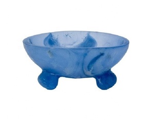 Bol en résine époxy pour utilisations multiples | Arc bleu | Cadeau Bol à salade fait main Stockage de fruits Vaisselle à la maison - Product Image 6