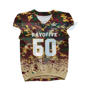 Maillot de football américain de haute qualité 100% polyester à manches courtes, séchage rapide et respirant, accessoires inclus - Product Image 3