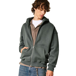 Pull-over à capuche d'hiver surdimensionné pour hommes tissu éponge français 100% coton décontracté épaules tombantes conception du fabricant - Product Image 1