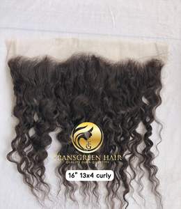 100% non transformé brut indien Temple vierge en gros meilleur produit de qualité supérieure 13x4 naturel bouclés frontal extensions de cheveux humains - Product Image 4