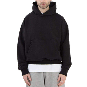 Vente en gros 2025 nouveauté 500GSM 600GSM hommes sweat à capuche surdimensionné sweats épais poids lourd coton recadrée Boxy sweat à capuche vierge - Product Image 3