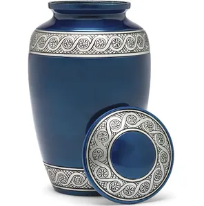 โกศใส่ศพโกศใส่เถ้ากระดูกมนุษย์ทำจากโลหะอินเดีย - Product Image 4