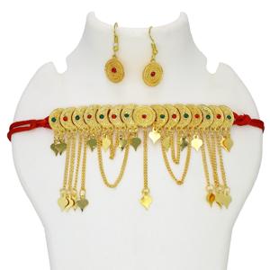 Martasha designer islamique ramadan spécial plaqué or EAU bijoux spécial dubai bijoux collier boucle d'oreille ensemble - Product Image 2