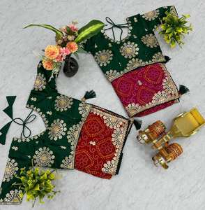 New Premium Traditional Ethnic Pure Bandhrej Saree For Women Latest Fashion Heavy Pitha and <b>Gota</b> Patti Work - Product Image 4