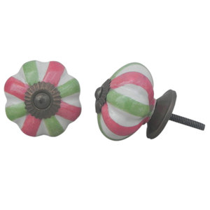 Boutons d'armoire de cuisine en céramique en vrac, poignées Vintage multicolores, quincaillerie de citrouille, commode 4.44 cm CK-615 - Product Image 2