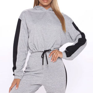 เสื้อครอปมีฮู้ดของผู้หญิงสำหรับฤดูหนาวพิมพ์โลโก้แบบมืออาชีพขนาด & สีพลัสไซส์ - Product Image 3