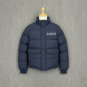 Wholesale Affordable Price Winter Wear Solid Color Plus Size Puffer JacketNo <b>Hood</b> Multiple Front Pockets Cotton <b>Padded</b> <b>Jacket</b> - Product Image 1