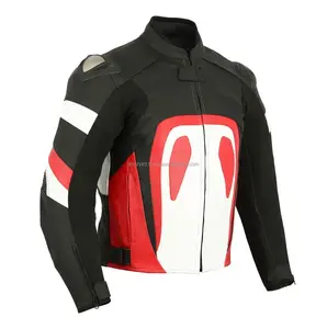 Özel motosiklet deri yarış ceketi erkekler için yeni oto yarış erkekler düşük miktar özel vücut OEM motosiklet ceket
