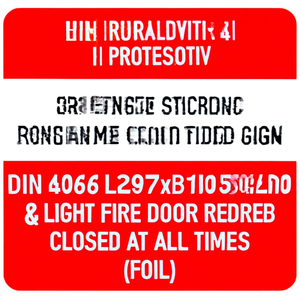 Señal de Protección Contra Incendios DIN 4066 L297xB105 mm, Adhesivo Reflectante Promocional y Luminoso, Mantiene Abierta o Cerrada la Puerta Contra Incendios en Todo Momento (Lámina) - Product Image 2