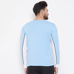 Nouveauté T-shirt décontracté pour homme en coton à manches longues et col rond, séchage rapide, impression numérique personnalisée, chemise unie teinte - Product Image 5